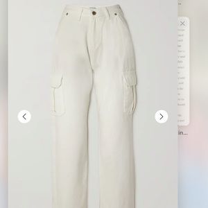 FRANKIE SHOP
Kai cropped high-rise wide-leg jeans in white